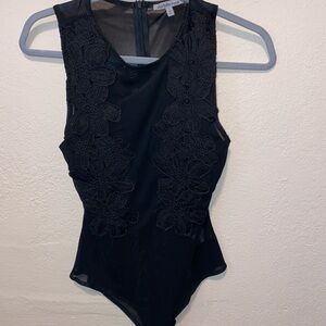 Charlotte Russe Black Lace Bodysuit